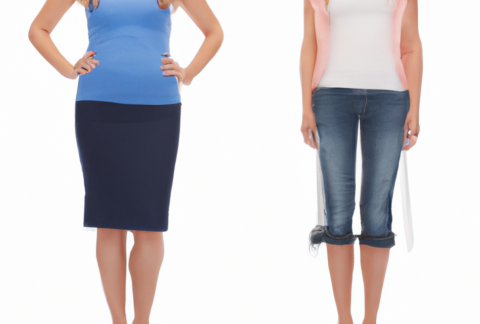 picture of beautiful woman pre and post weight loss